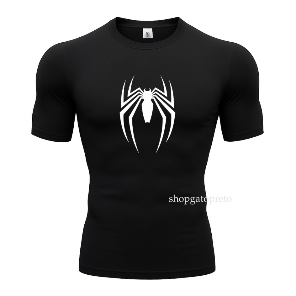 Camiseta Dry Fit Homem Aranha Manga Curta Academia Treino Camiseta Esportiva Masculino Spider Man Camiseta De Compressão