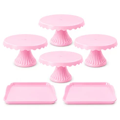 Kit Festa Decoração Mesa Completo 6 Peças Aniversário Boleira Suporte Doces Bandeja