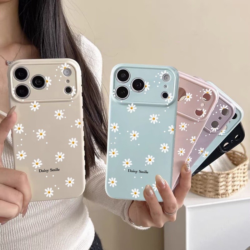 Capa De Telefone Pequena Com Flores De Margarida Para Samsung Galaxy S26 S25 S24 Plus Ultra FE A57 A37 A36 A17 A07 A16 A