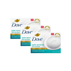 Kit 3 Sabonete em Barra Dove Pele Sensível 90g