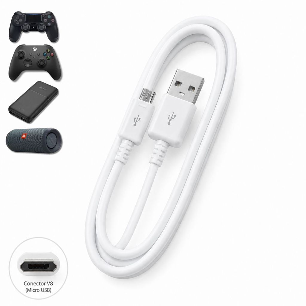 Cabo Carregamento Rápido Micro USB V8 1M Controle PS4 Outros