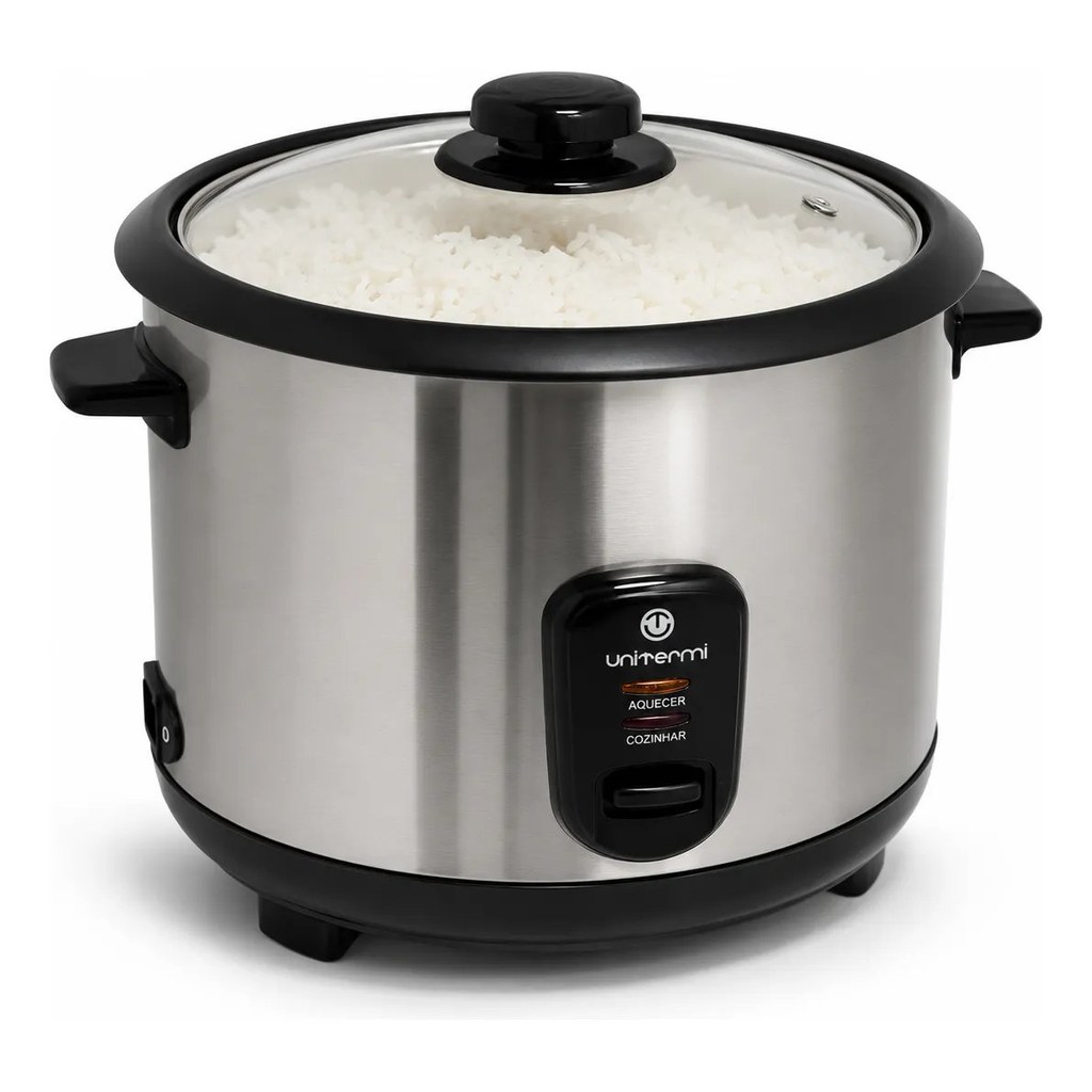 Panela De Arroz Elétrica Pratic 6 Xicaras Inox Unitermi