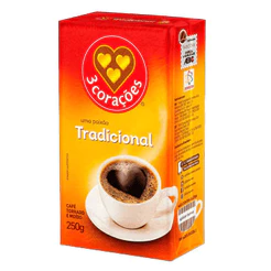 3 Corações Café torrado e moído a vácuo tradicional 250g