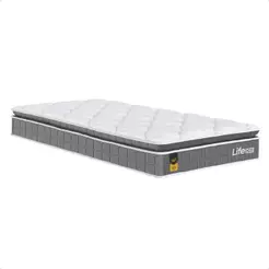 Colchão Solteiro Life D33 Pillow Top Cinza 17x88x188cm- e-Shop Casa