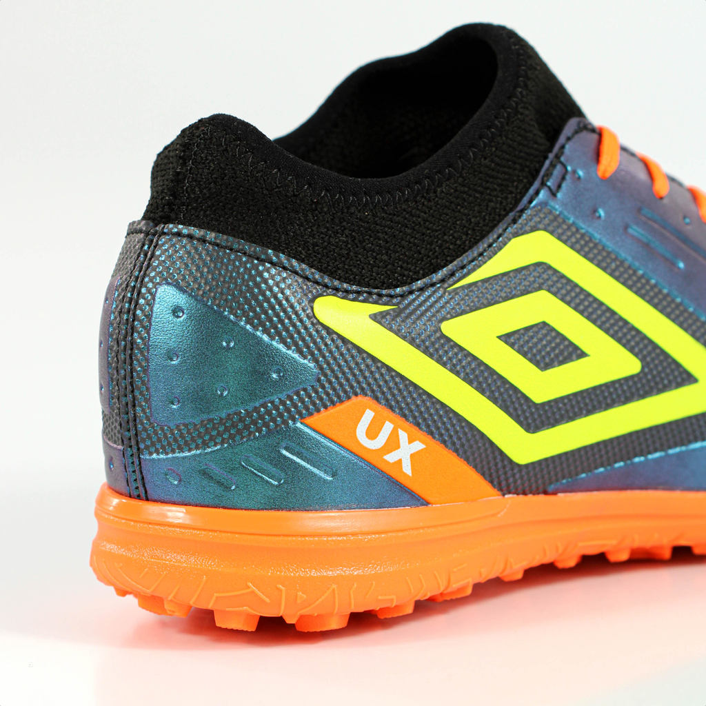 Chuteira Umbro Society Ux Jr Verde e Laranja - Juvenil