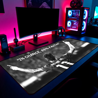 Mouse Pad Gamer Neymar Jr 1 Por Cento De Chance 65x30cm 80x40cm 90x50cm 120x60cm Borda Costurada