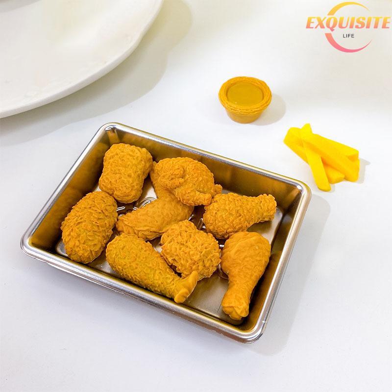 [EL-t] 1/12 Casa De Bonecas Frito Chien Hambúrguer Batatas Fritas Conjunto De Bebidas Decorações De Comida Acessórios Pa
