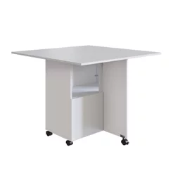 Mesa 90x90cm Tampo MDP Dobrável Mesa Dobrável Branco Branco