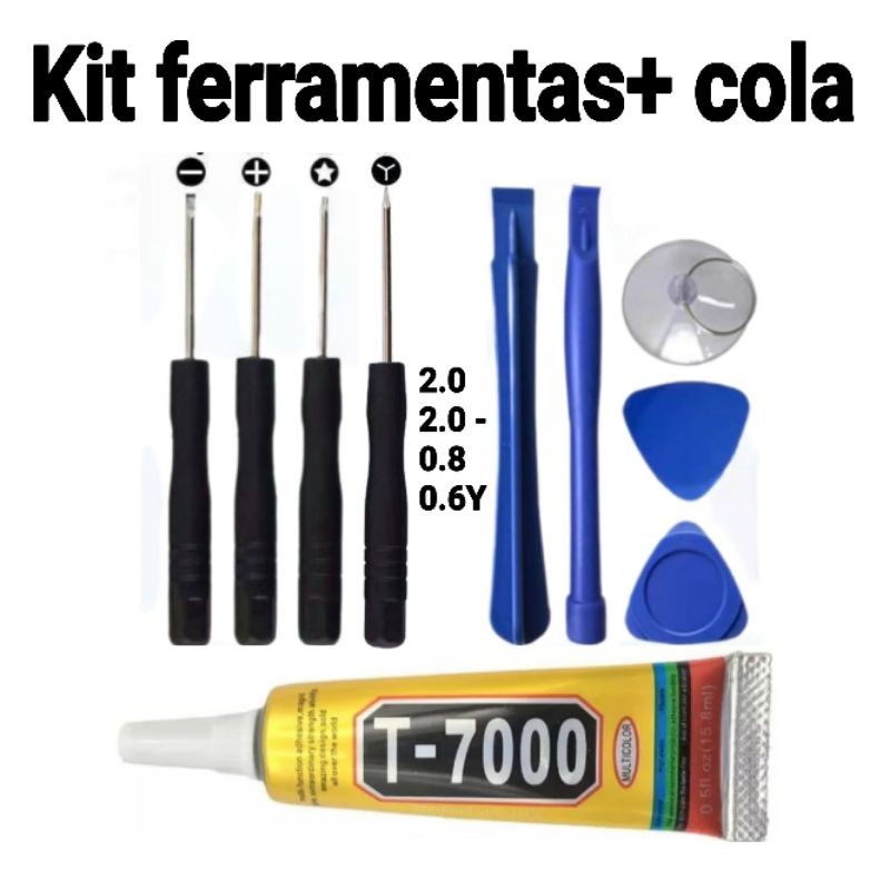 Kit Chave Ferramenta Reparação e Manutenção de Celular kit chave + Cola T-7000 Ou Cola B-7000 — imagem 2 de 2