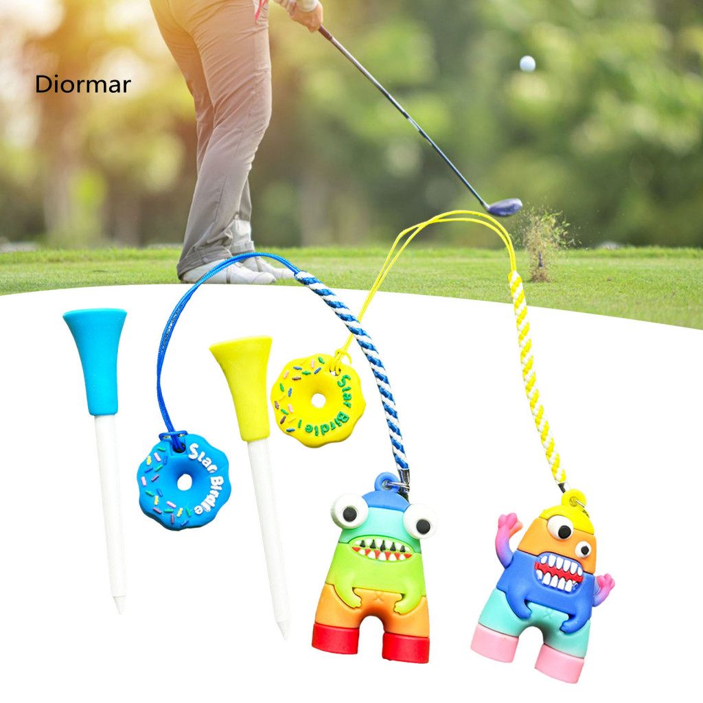 Portable Golf Tee Stand Accessory Holder Anti-lost Plastic Hanger with Strap – Cartoon Ring for Men Women Loss for Gol