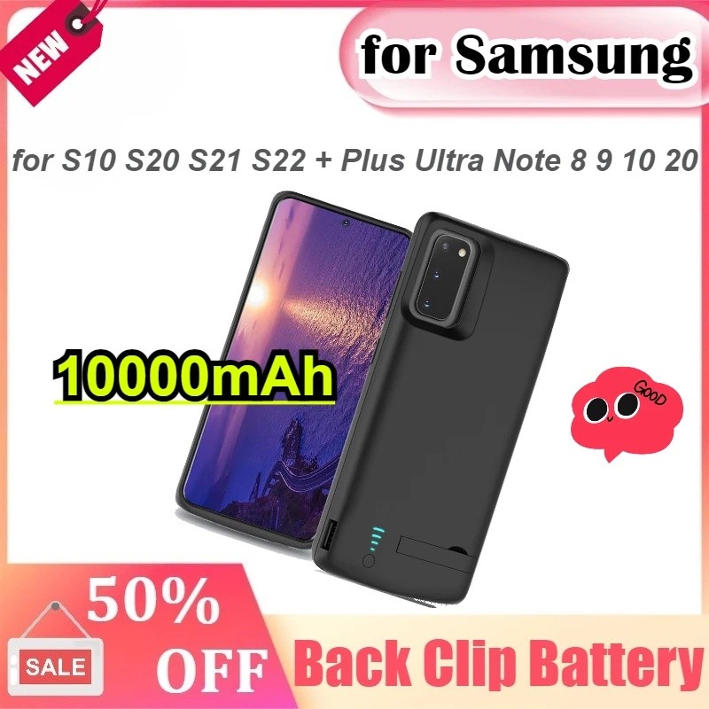 Capa De Bateria Portátil 10000mAh Para Samsung Galaxy S10 S20 S21 S22 + Plus Ult