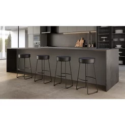 Kit 4 Banquetas Altas Aço Industrial Nice Preto Yescasa Preto