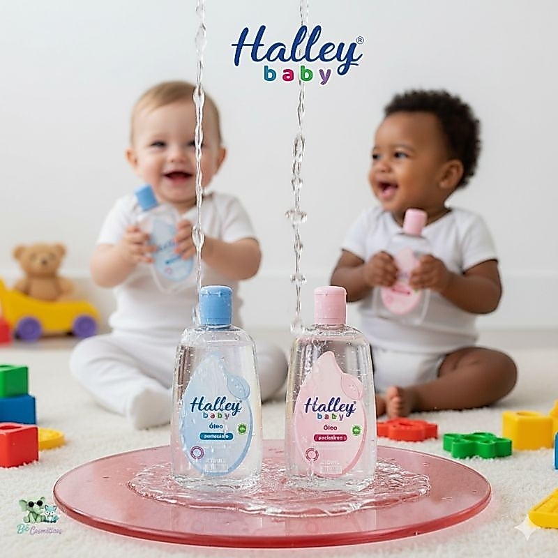 Kit 2 Óleos Infantis Halley Baby Azul E Rosa 210ml Cada