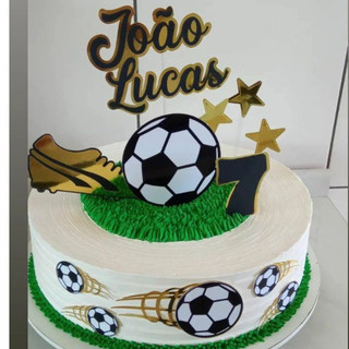 Topo Topper de bolo personalizado - Chuteira futebol