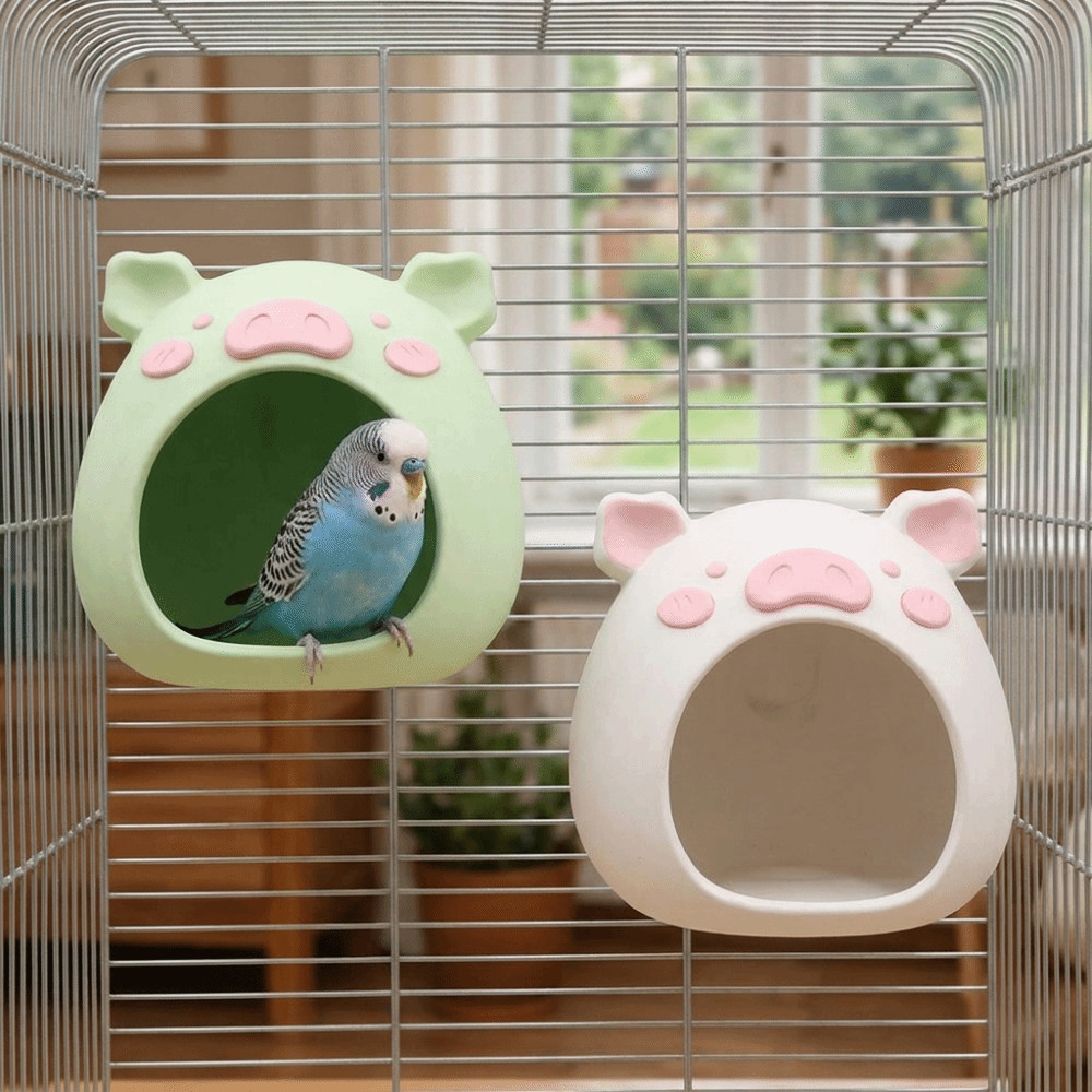 Ninho De Criação De Pássaros , Casa De Hamster Suspensa De Plástico Em Forma De Porco , Habitat De Animais De Estimação