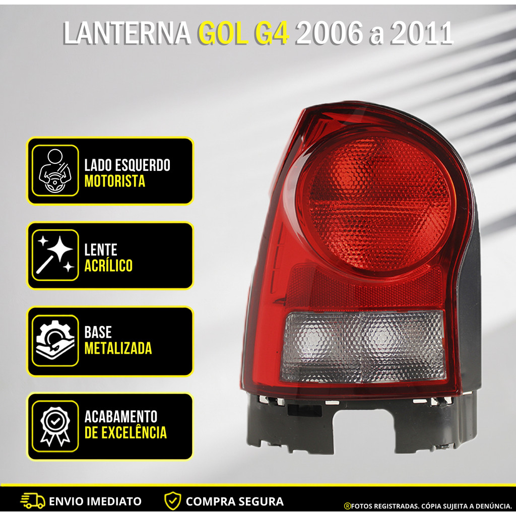 KIT Lanterna Traseira Gol G4 2006 2007 2008 2009 2010 2011 FUMÊ · foto 2