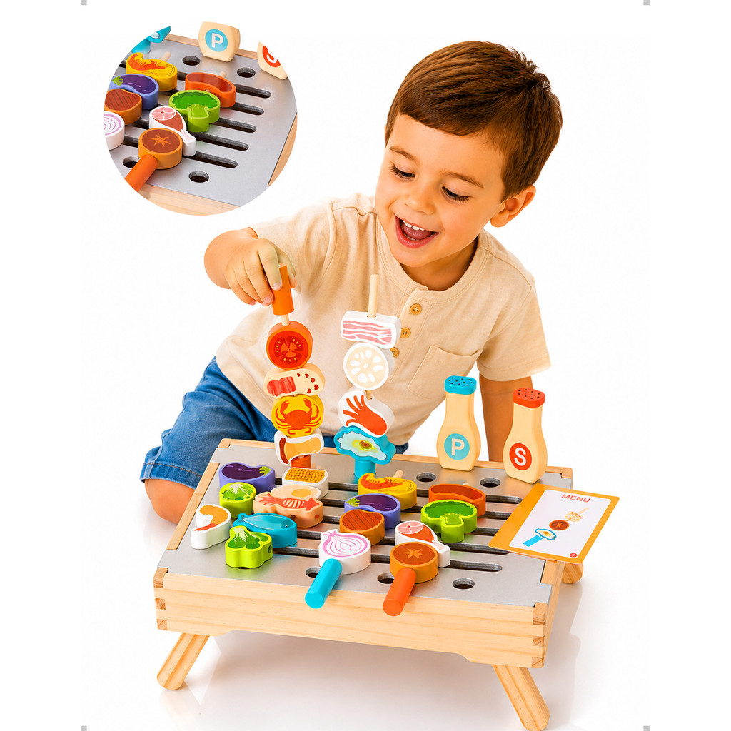 FAZ DE CONTA CHURRASQUEIRA INFANTIL DE MADEIRA