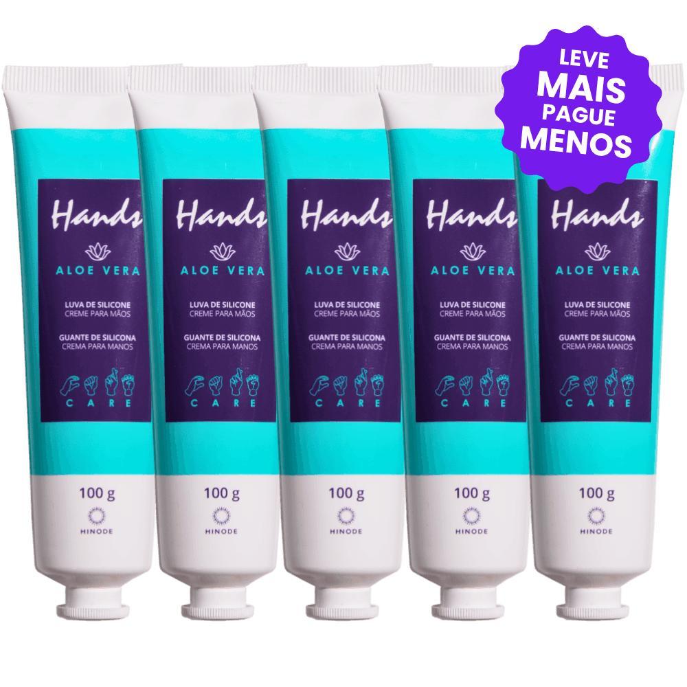 Kit 5 Luvas De Silicone Hands Aloe Vera