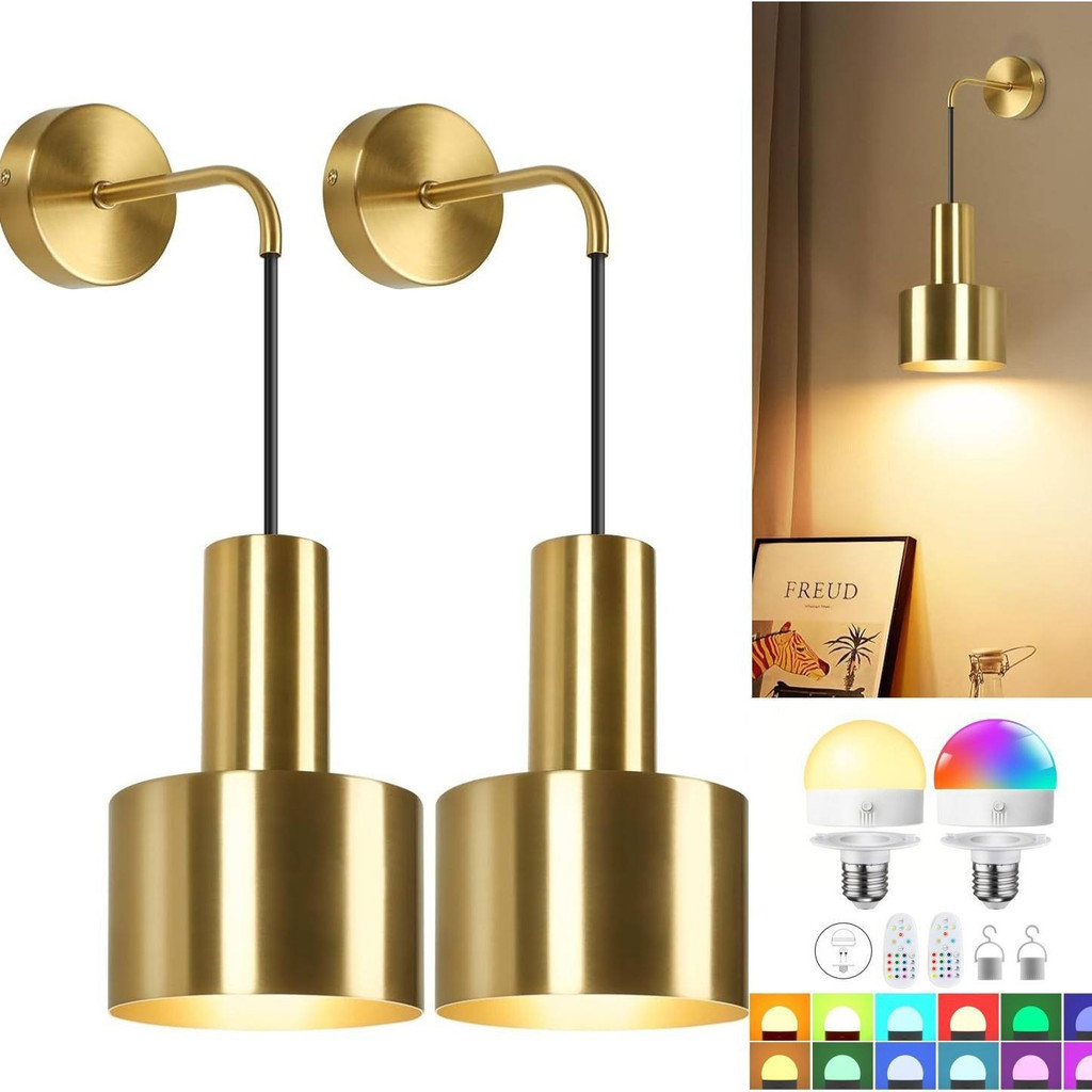 Luminaria LED Recarregável Sem Fio RGB 15 Cores Controle Remoto Arandela De Parede Quarto Sala Cabeceira