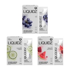 Kit 3 Sabores - LIQUIDZ® - Eletrólitos Zero Açúcares - 3 Caixas - 18 sachês