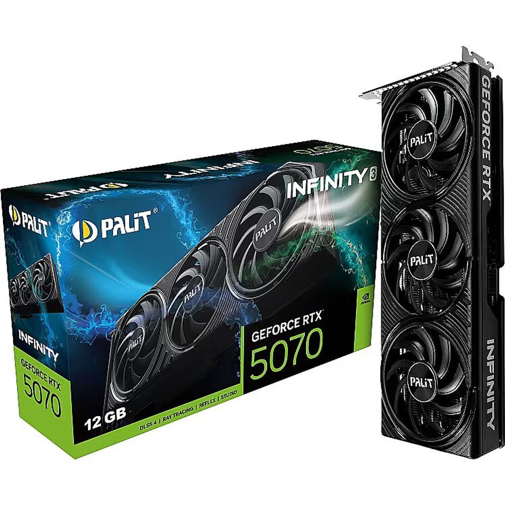 Placa de Video GeForce NVIDIA PALIT RTX5070 12GB INFINITY 3 GDDR7 NE75070019K9-GB2050S