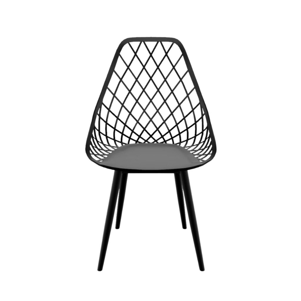 Conjunto com 2 Cadeira para Sala de Jantar Kayla Garden Preto Preto