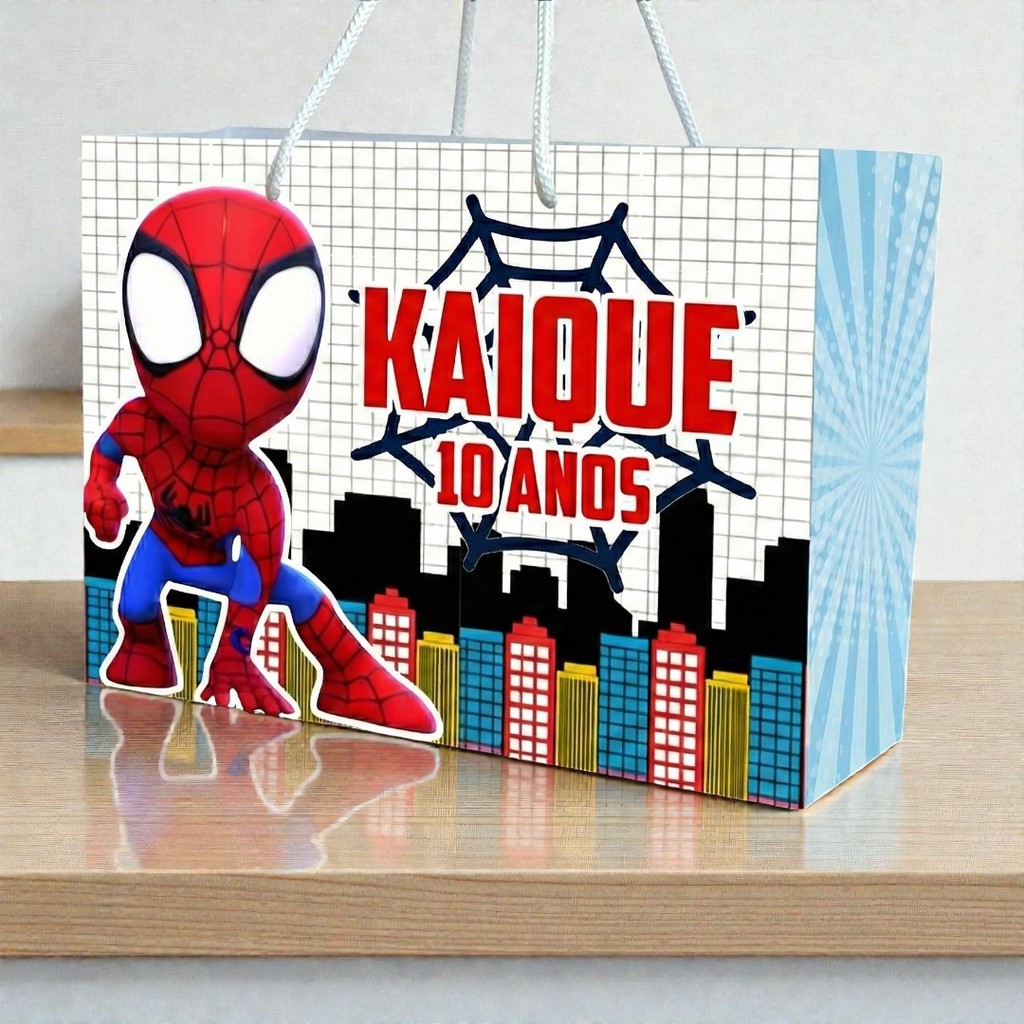 SACOLA HOMEM ARANHA CUTE Personalizado | Sacolinha | Lembrancinha | Mimos | Aniversário HOMEM ARANHA CUTE