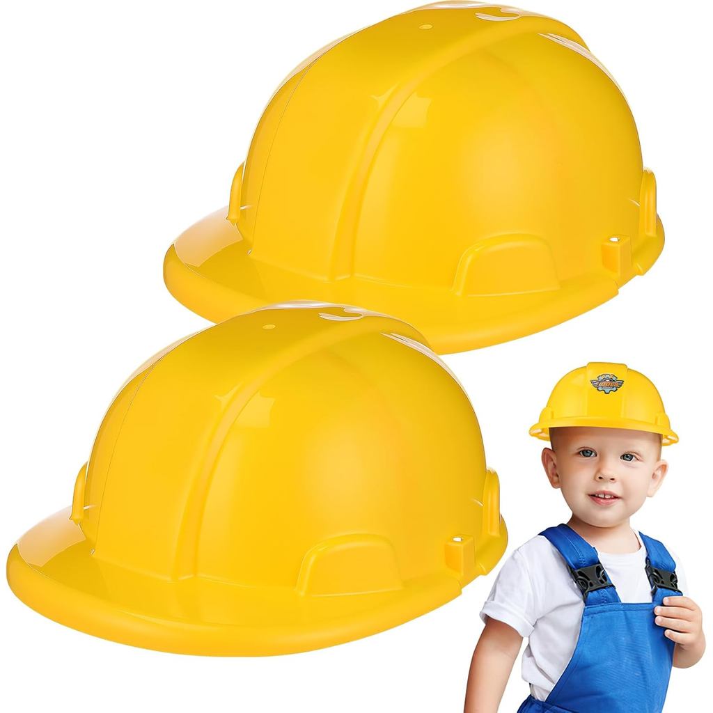 2 Peças de Capacetes de Construção de Plástico para Meninos, Pequenos Capacetes de Brinquedo para Crianças, Capacetes Am