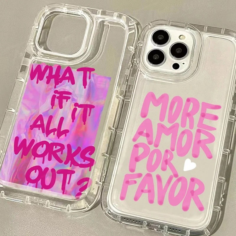 Capa de Telefone Colorida More Amor Por Favor para Samsung Galaxy S25 S24 S23 S22 S21 S20 Note20 Note10 FE Ultra Plus 4G