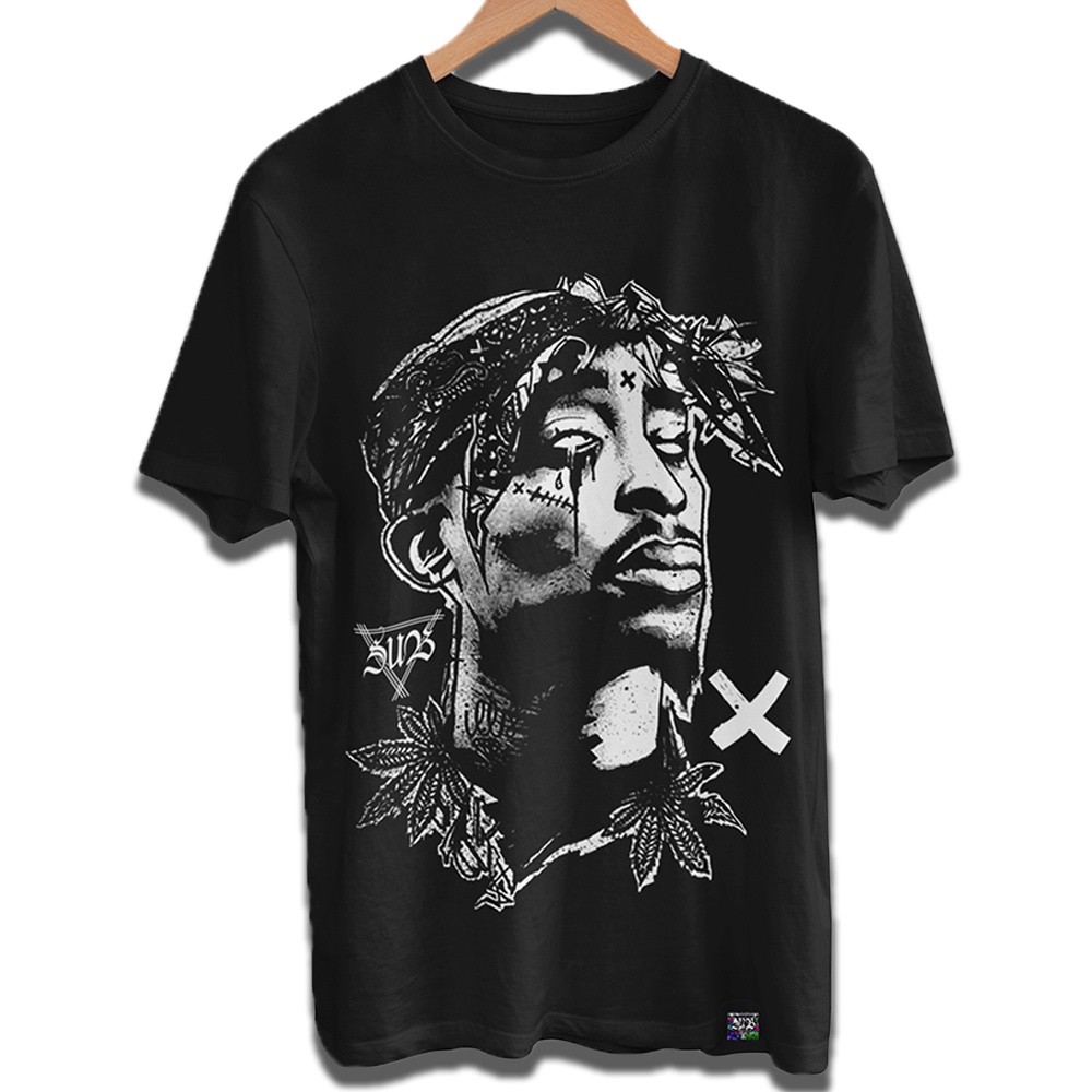 Camiseta Raionais Sabotagem 2pac Estampada Confortavel Gangsta Masculina Feminina Unissex Confortavel 100% algodao Rap