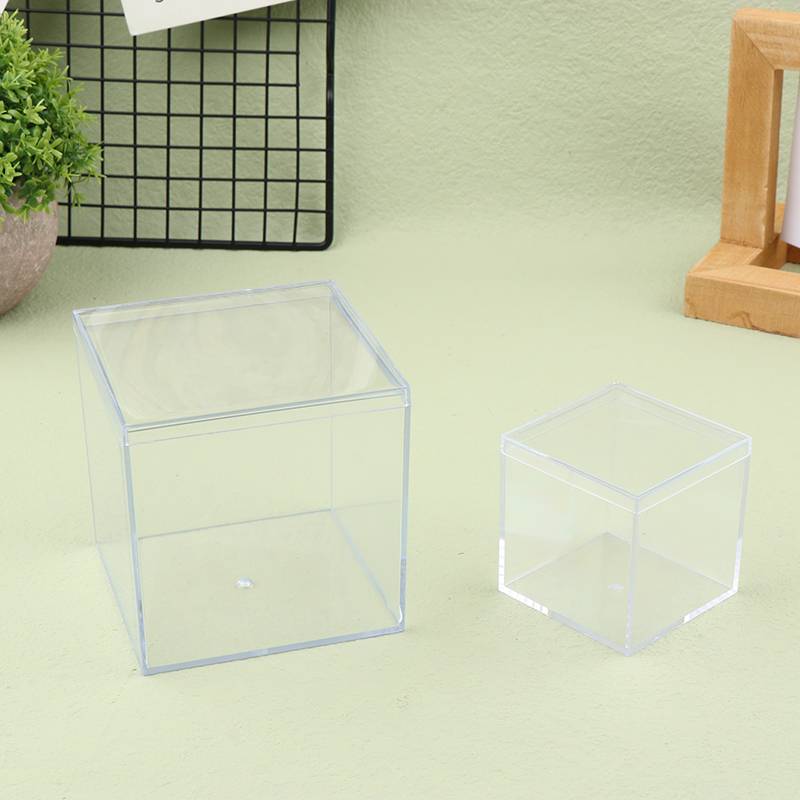maoting } 1Pc Caixas Acrílicas Transparentes Com Capa Organizador De Plástico Pequeno Quadrado Paing Caixa Recipiente De