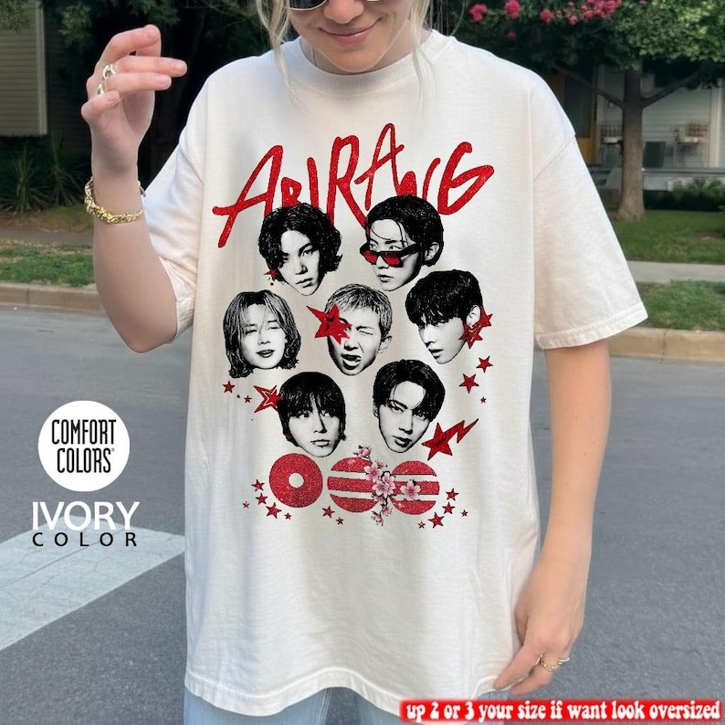 Camiseta Unisex Retrato Estrela Vermelha Kpop Concertos Vintage Confortável Linda Atemporal Moda Feminina
