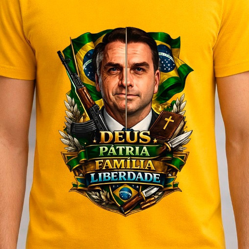 Camisa Masculina Algodão Premium Flavio Bolsonaro Camiseta Bolsonaro Exclusiva