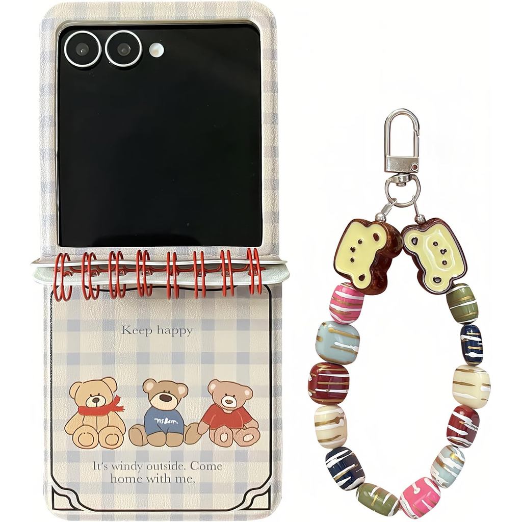 Cute Case for Galaxy Z Flip 7 with Hinge Protector & Chain, Funny Shape Design Z