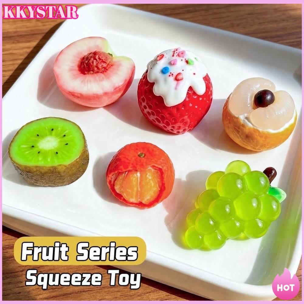 Brinquedos De Apertar KKXYSTAR , Brinquedo Sensorial De Simulação De Frutas E Uva De Descompressão De Morango De Recuper