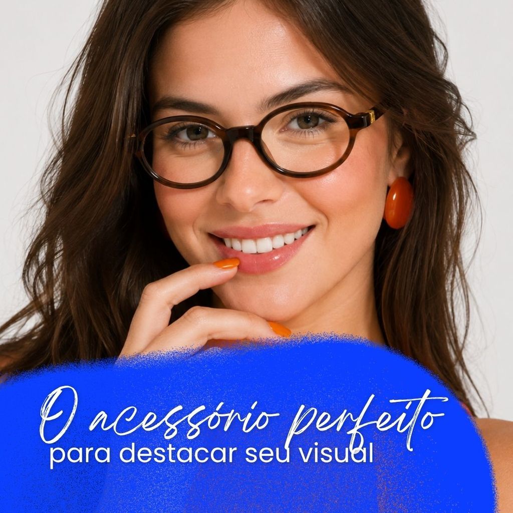 Óculos Feminino Oval Retrô Vintage Estiloso Moda Y2K Sem Grau
