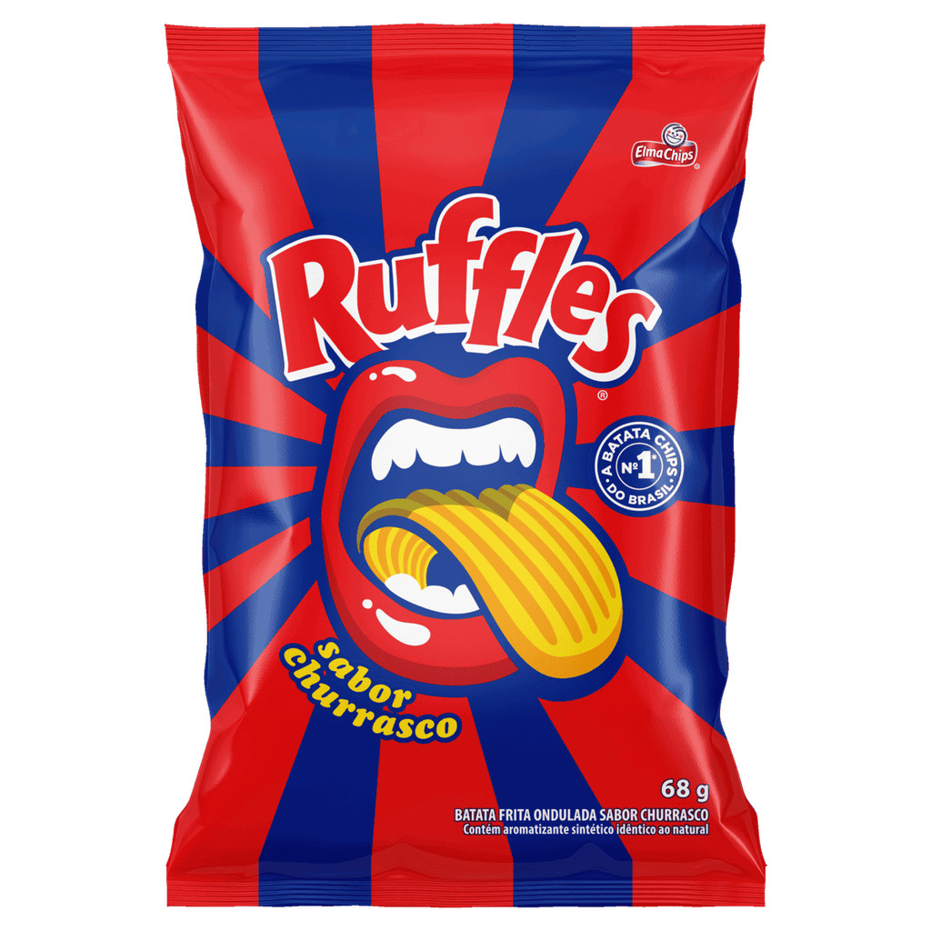 Ruffles Batata Frita Ondulada Churrasco Elma Chips 68g