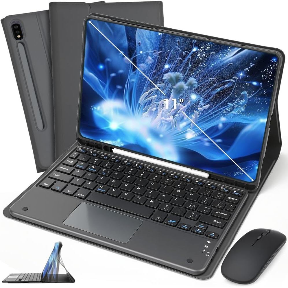 Capa Case para Galaxy Tab S9 11 polegadas com Teclado Bluetooth e Mouse Capa com
