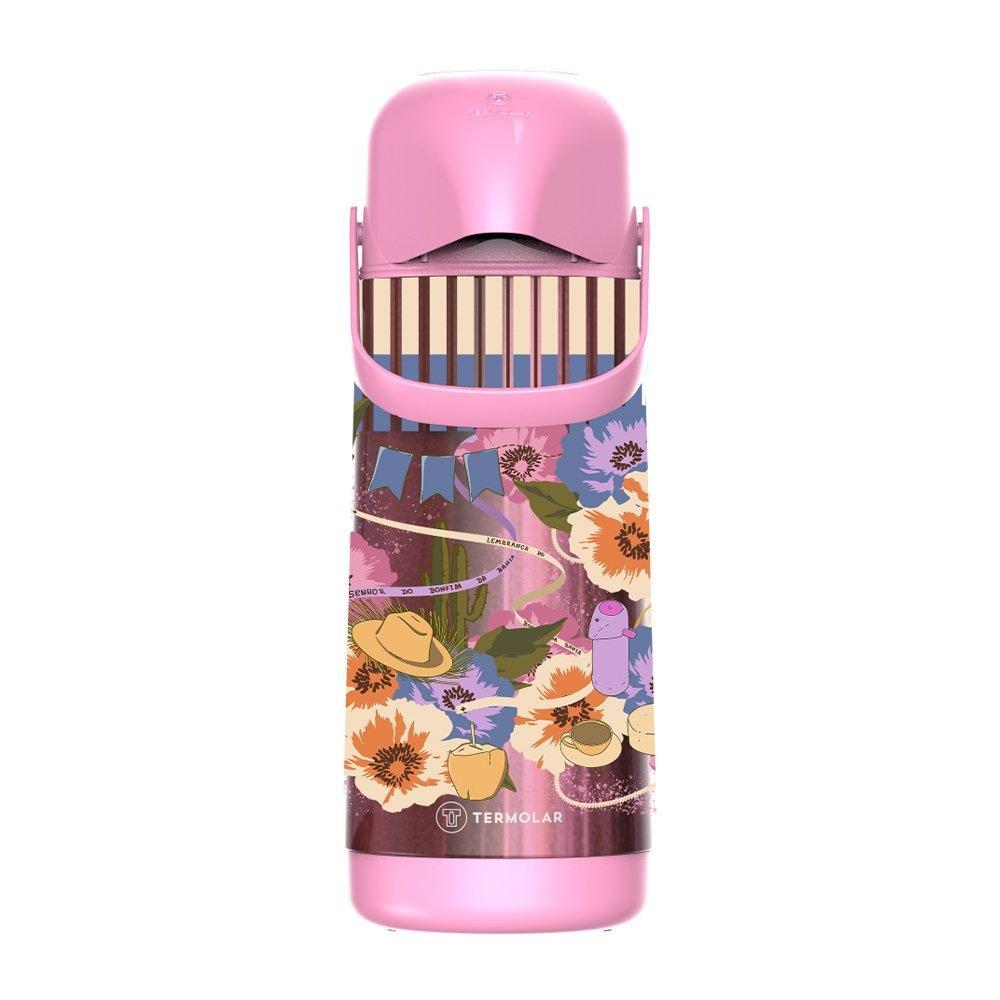 Garrafa Térmica Lumina Termolar Decorada Inox 1 Litro