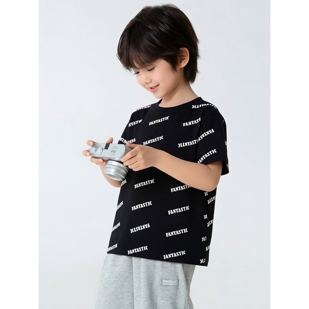 Médio grande crianças marca comércio exterior roupas infantis versão coreana crianças puro algodão impressão completa ca