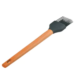 Pincel de Silicone com Cabo Madeira Ginger Cazza Cinza