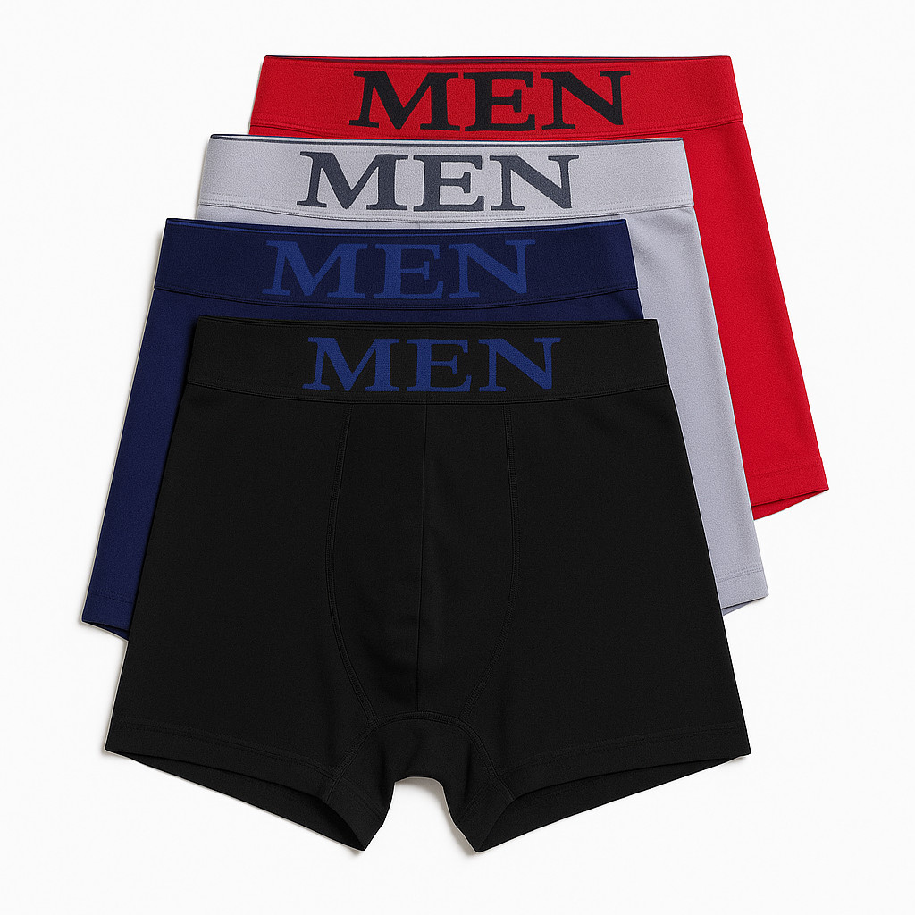 Kit 4 Cuecas Boxer Masculina Costura Cos Elastico Nao Marca Adulto Cores Sortidas P ao GG Microfibra Sem