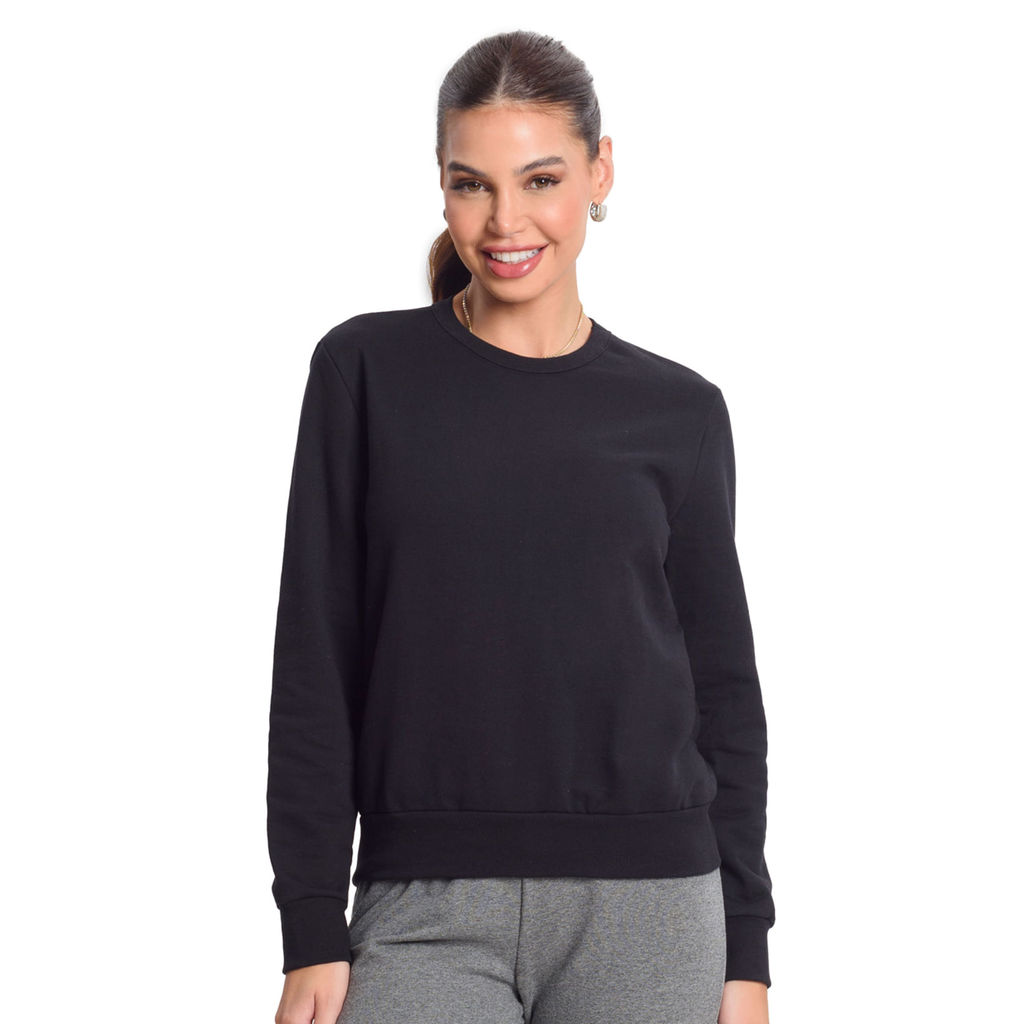 Blusão Feminino Básico Moletom Peluciado Rovitex Preto