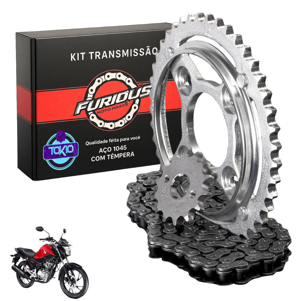 Kit Relação Titan 160 2015 A 2024 CG Fan Transmissão FURIOUS