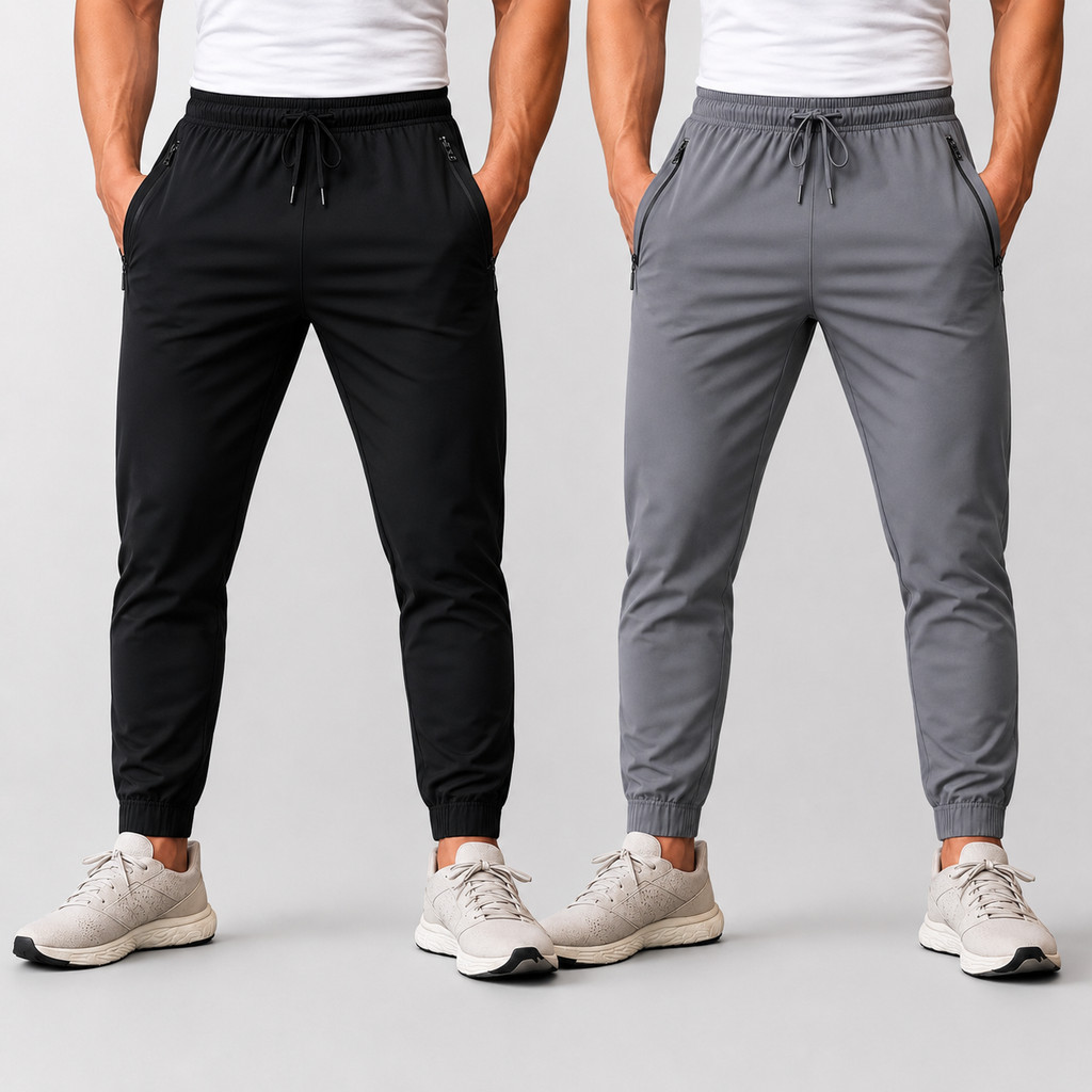 Kit 2 Calça Masculina Jogger Com Elastano Academia Esportiva Fitness Slim Dry Fit Leve