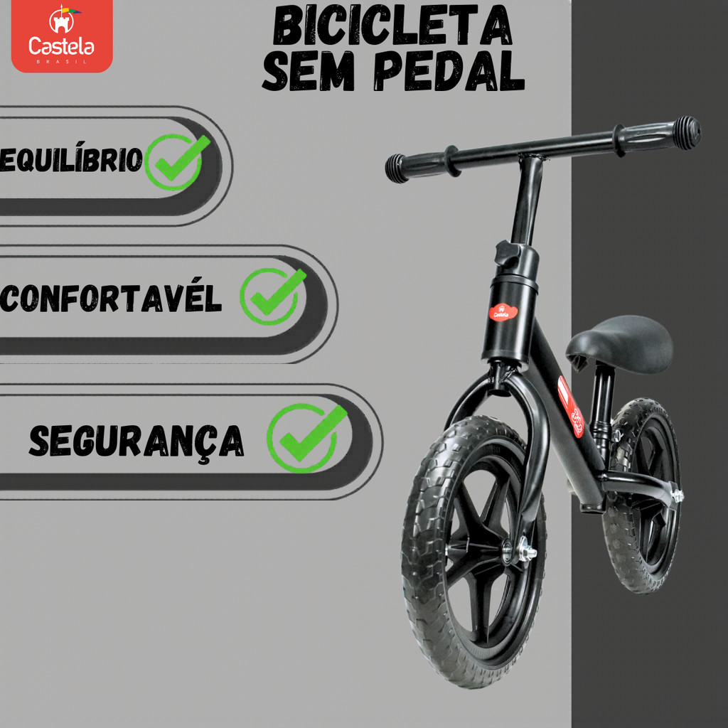 Bicicleta De Equilíbrio Sem Pedal Infantil - Castela · foto 2