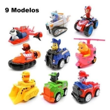 Carrinhos Patrulha Canina Kit Com 9 Carros De Fricção Brinquedo Infantil Premium - Envio Imediato