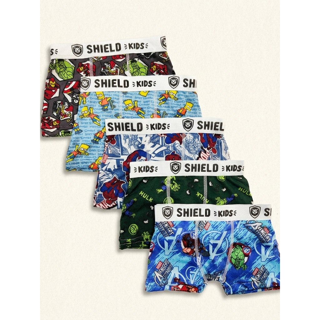Kit 5 ou 10 Cueca Infantil Boxer de Microfibra