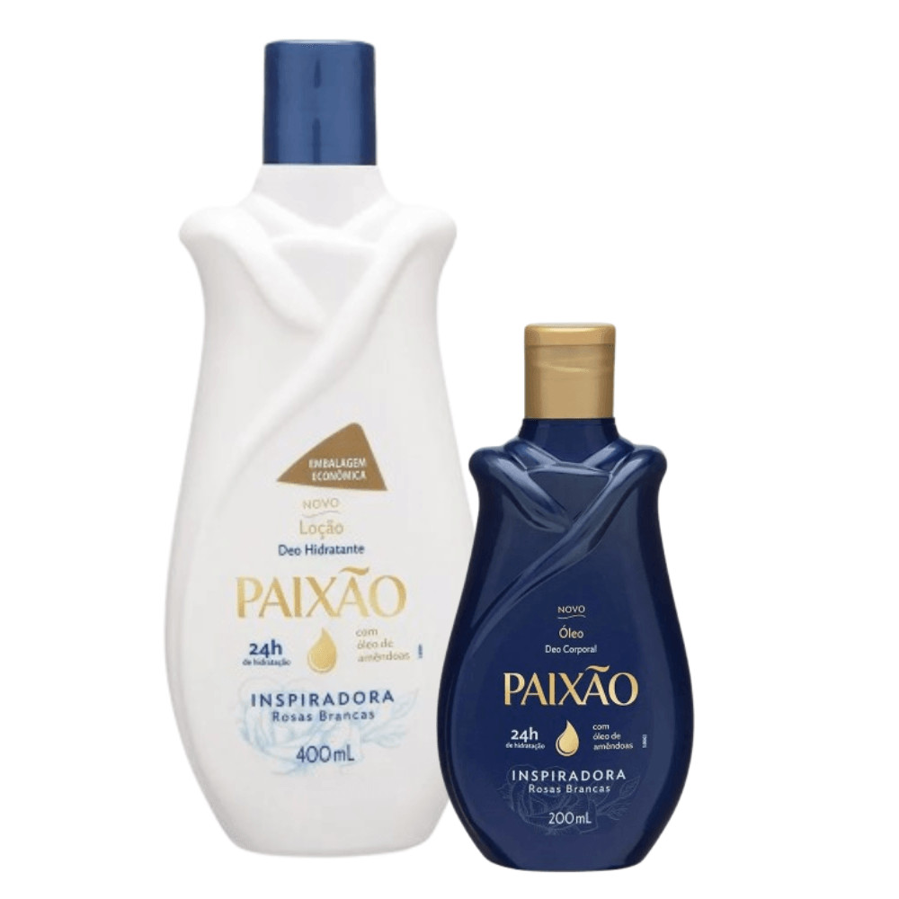 Kit Paixão Rosas Brancas Óleo Corporal 200ml + Hidratante Corporal 400ml
