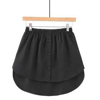 Roupas femininas em camadas internas bainha falsa saia falsa de duas peças borda branca camisa falsa sarja Base saia pro